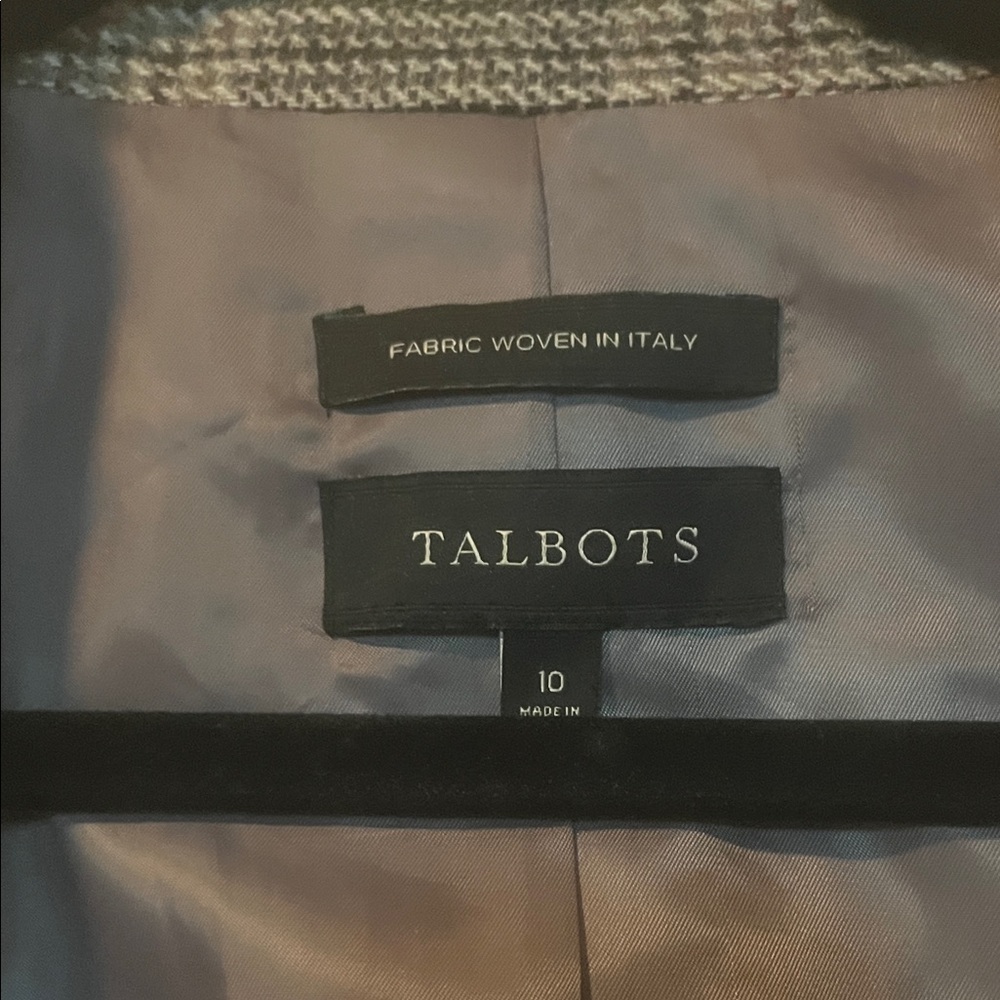 Talbots Charcoal Plaid Blazer - Picture 2 of 5